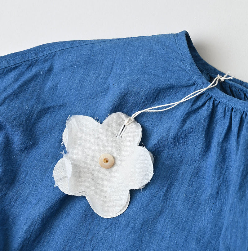 Ai Indigo Khadi Feather Silk Peplum Frill de T-shirt - Image 18
