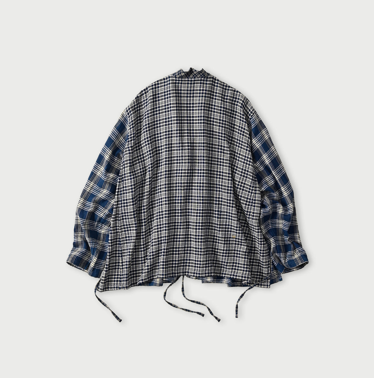 45R Ai Indigo Flannel Mix Patchwork Frill Cachecoeur