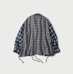 45R Ai Indigo Flannel Mix Patchwork Frill Cachecoeur