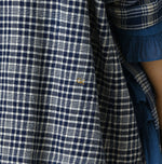 45R Ai Indigo Flannel Mix Patchwork Frill Cachecoeur