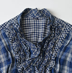 45R Ai Indigo Flannel Mix Patchwork Frill Cachecoeur