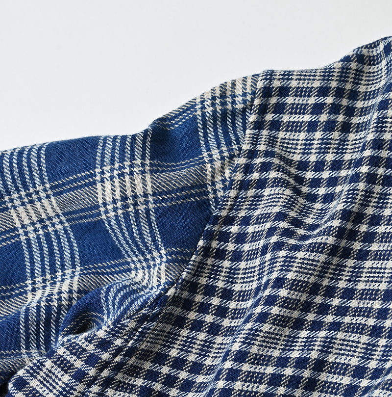 45R Ai Indigo Flannel Mix Patchwork Frill Cachecoeur - Image 19