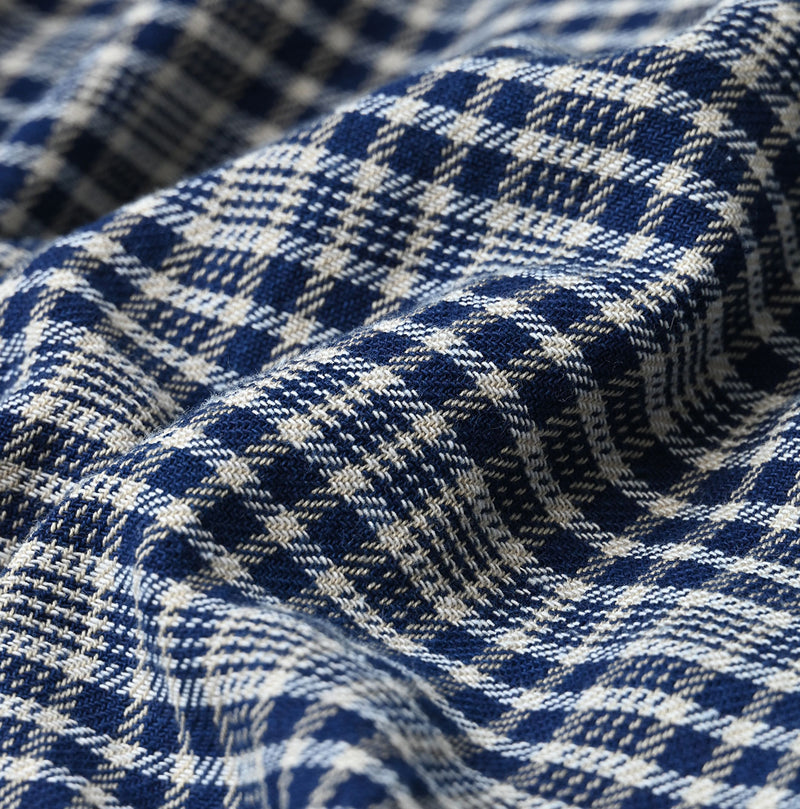 45R Ai Indigo Flannel Mix Patchwork Frill Cachecoeur - Image 20