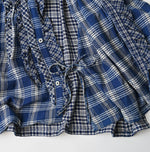 45R Ai Indigo Flannel Mix Patchwork Frill Cachecoeur