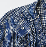45R Ai Indigo Flannel Mix Patchwork Frill Cachecoeur