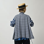45R Ai Indigo Flannel Mix Patchwork Frill Cachecoeur