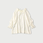 45R Ai Indigo Silk Frilled Collar Blouse