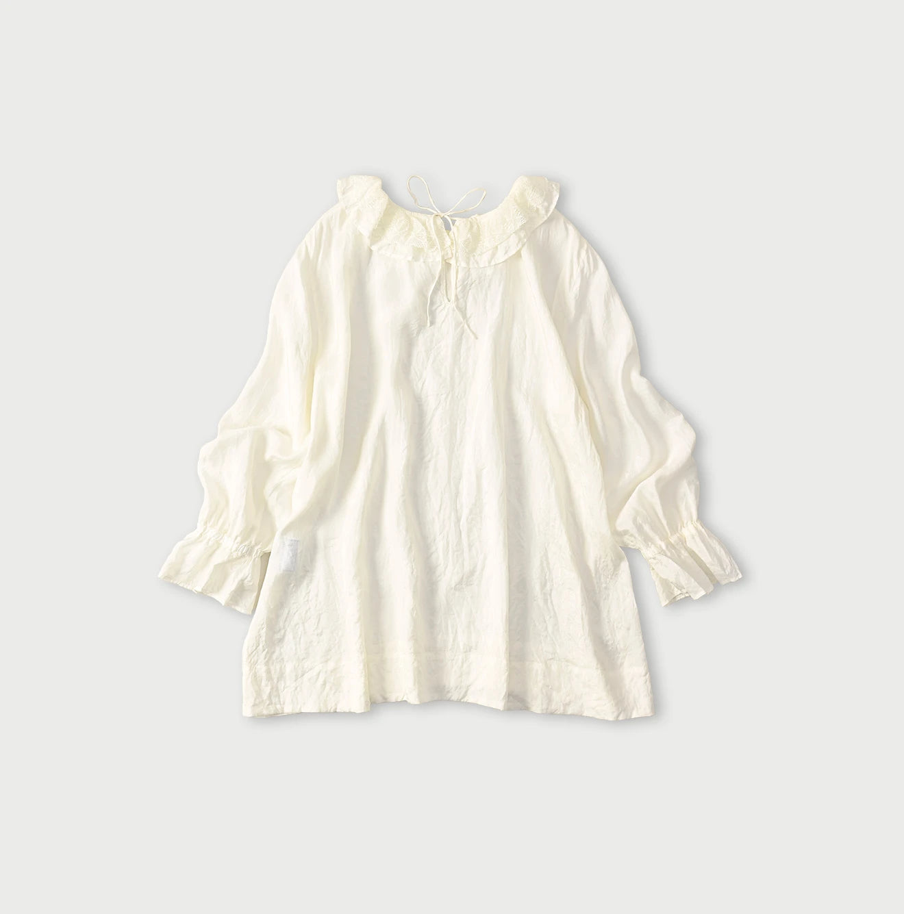 45R Ai Indigo Silk Frilled Collar Blouse - Image 10