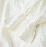 45R Ai Indigo Silk Frilled Collar Blouse