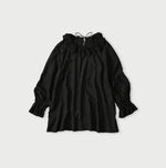 Ai Indigo Silk Frilled Collar Blouse