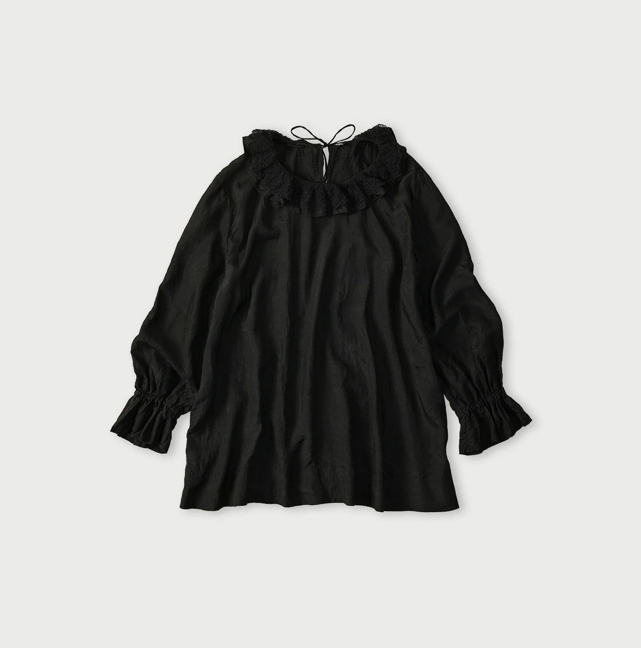 45R Ai Indigo Silk Frilled Collar Blouse - Image 1
