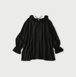 45R Ai Indigo Silk Frilled Collar Blouse