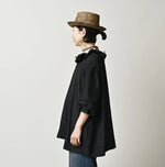 45R Ai Indigo Silk Frilled Collar Blouse