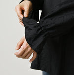 45R Ai Indigo Silk Frilled Collar Blouse