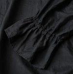 45R Ai Indigo Silk Frilled Collar Blouse