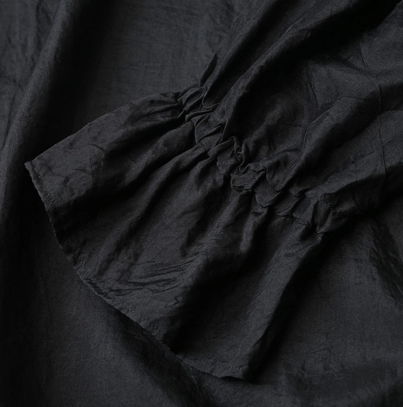 45R Ai Indigo Silk Frilled Collar Blouse - Image 12