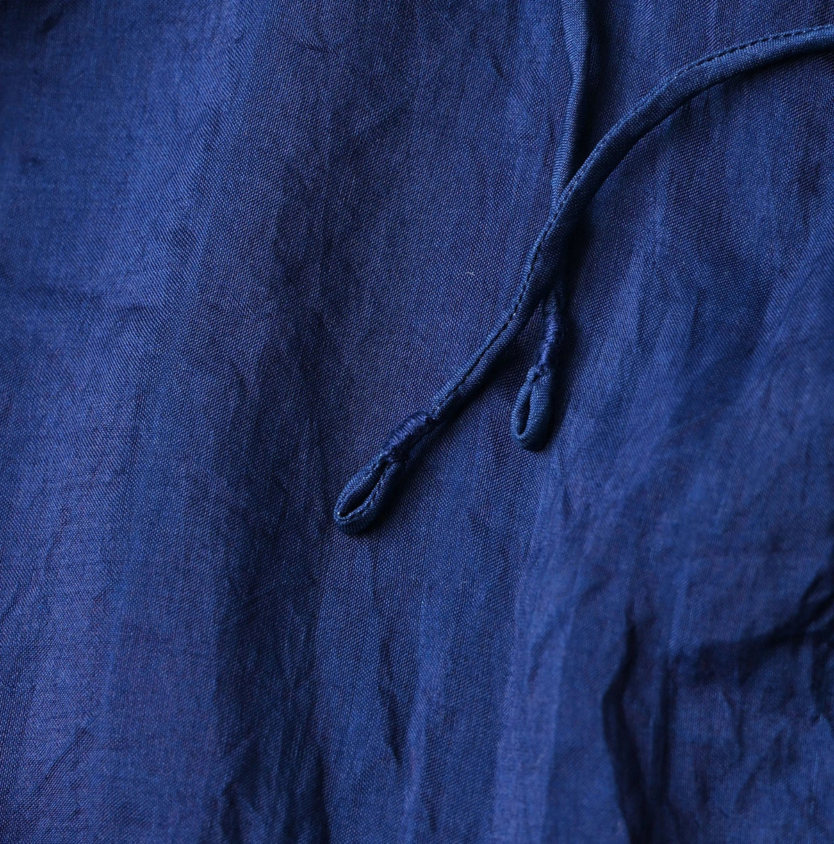 Ai Indigo Silk Frilled Collar Blouse