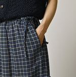 45R Ai Indigo Flannel Mix Tiered Frill Petti Skirt