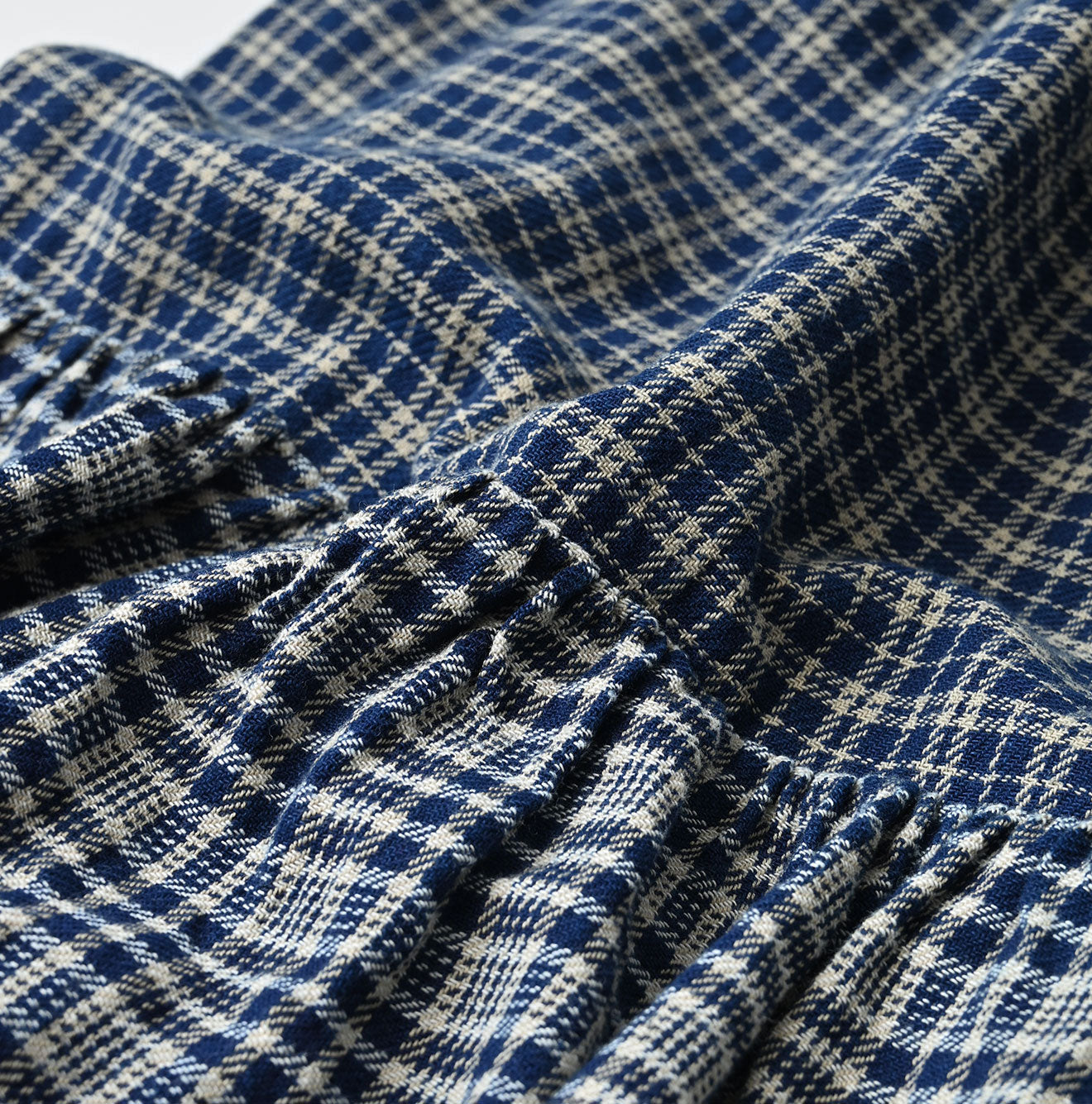 45R Ai Indigo Flannel Mix Tiered Frill Petti Skirt - Image 15