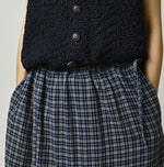 45R Ai Indigo Flannel Mix Tiered Frill Petti Skirt
