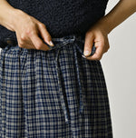45R Ai Indigo Flannel Mix Tiered Frill Petti Skirt