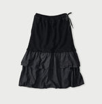 45R Indigo Cotton Fleece x Denim Skirt
