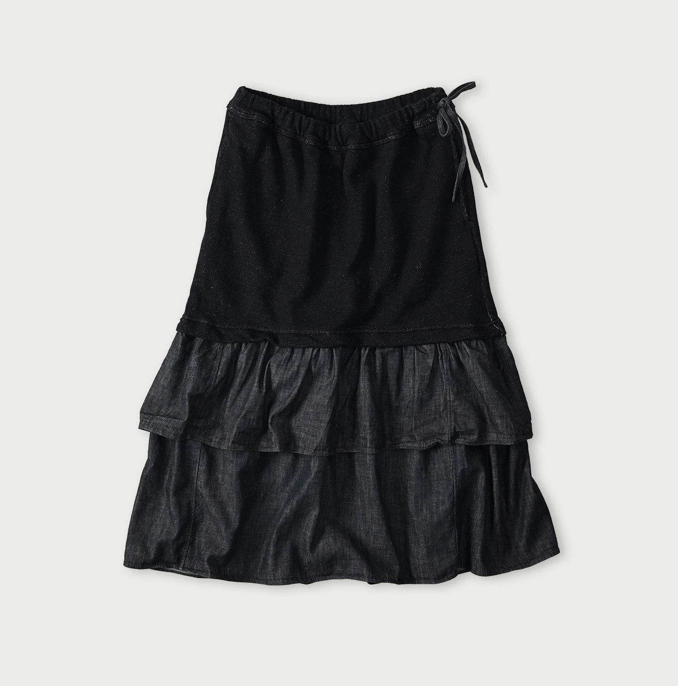 45R Indigo Cotton Fleece x Denim Skirt - Image 1