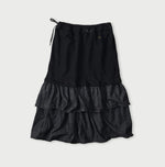 45R Indigo Cotton Fleece x Denim Skirt