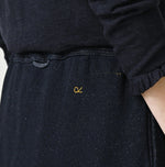 45R Indigo Cotton Fleece x Denim Skirt