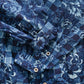 Indigo Khadi Flower Gingham Kushukushu Dress