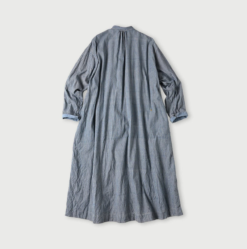 45R Indigo Khadi Shirt-denim Tucked Dress