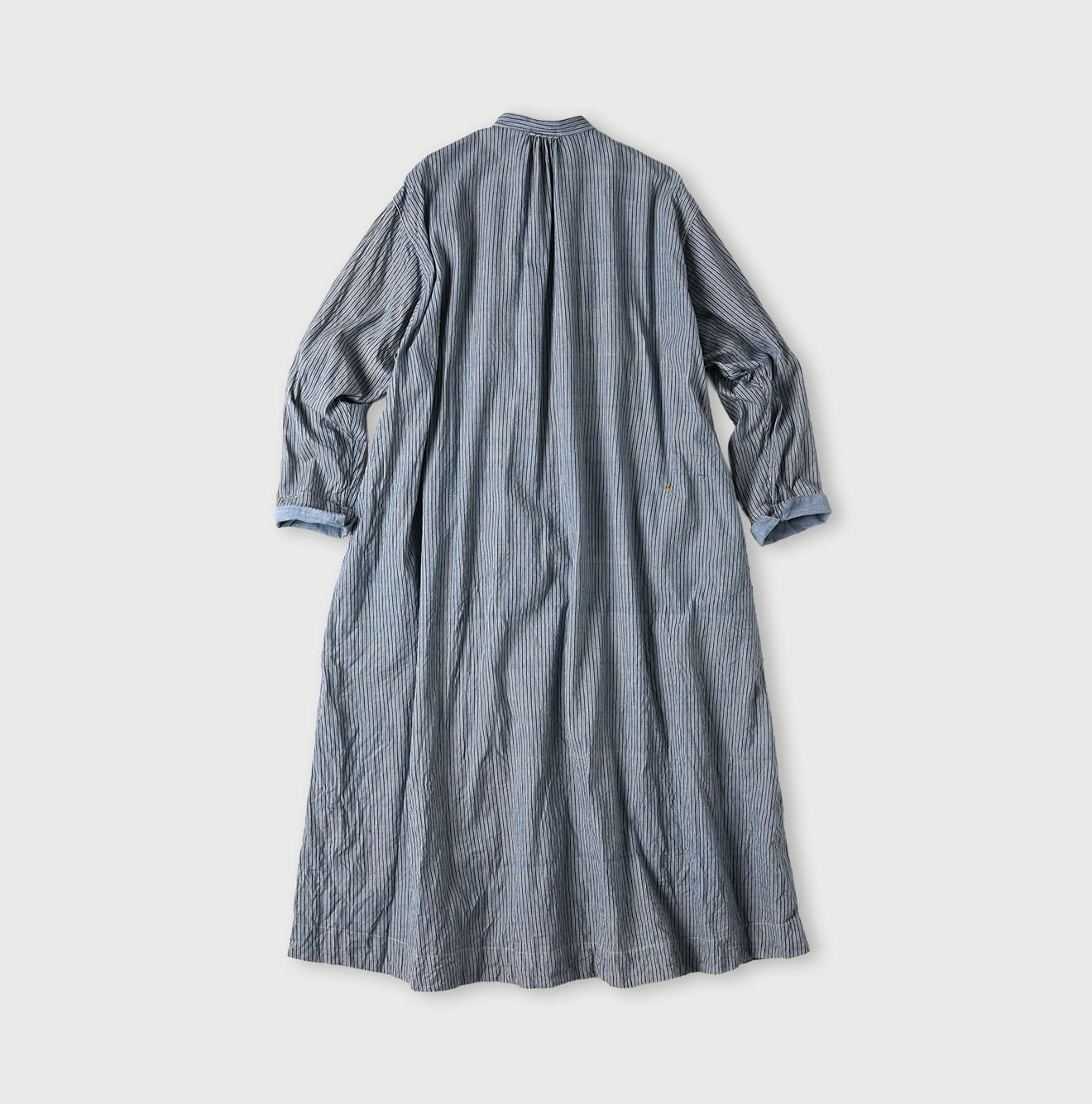 45R Indigo Khadi Shirt-denim Tucked Dress