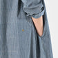 45R Indigo Khadi Shirt-denim Tucked Dress