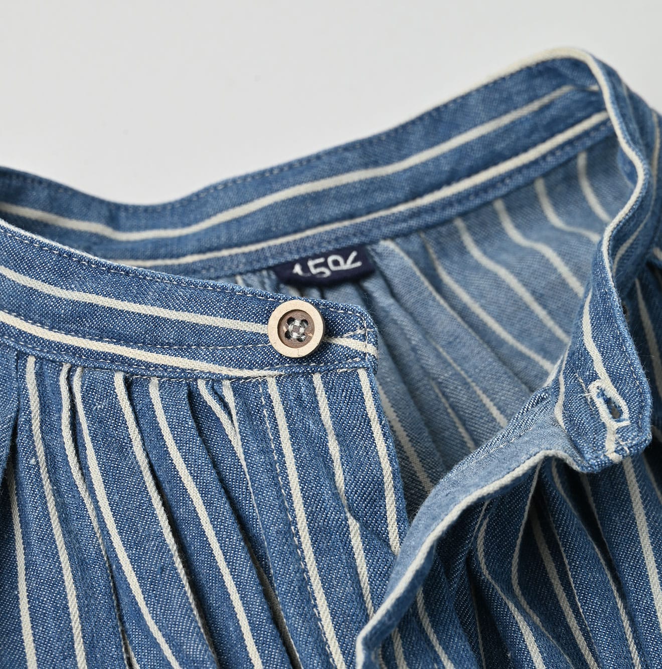 45R Indigo Khadi Shirt-denim Tucked Dress - Image 12