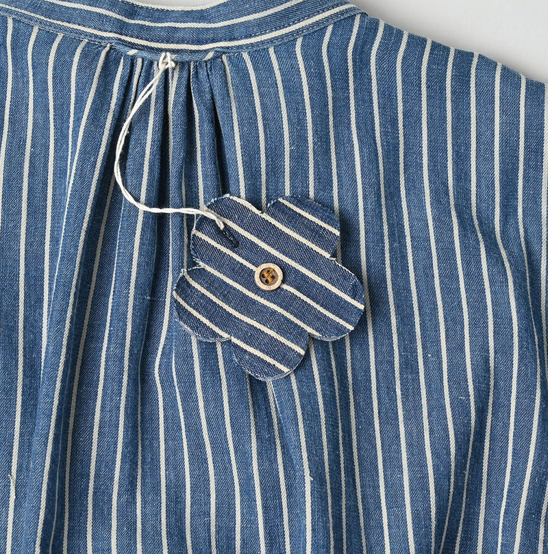 45R Indigo Khadi Shirt-denim Tucked Dress