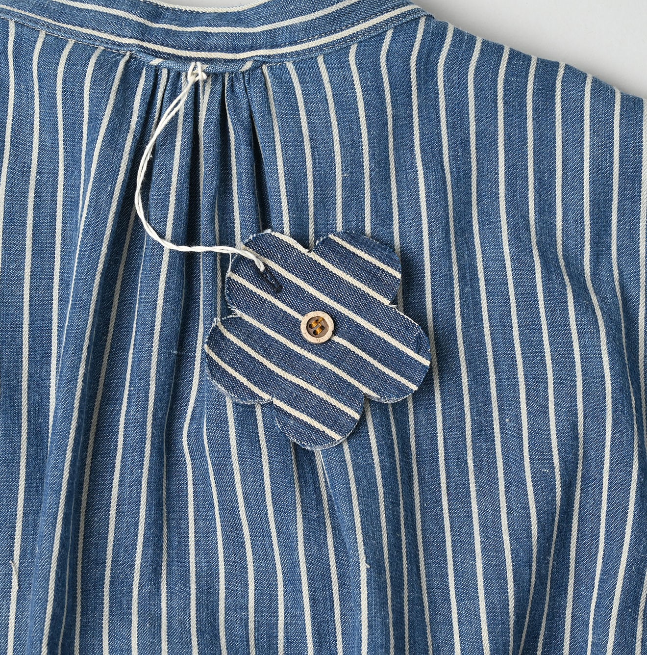 45R Indigo Khadi Shirt-denim Tucked Dress