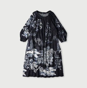 Indigo Wonderland Tucked Dress