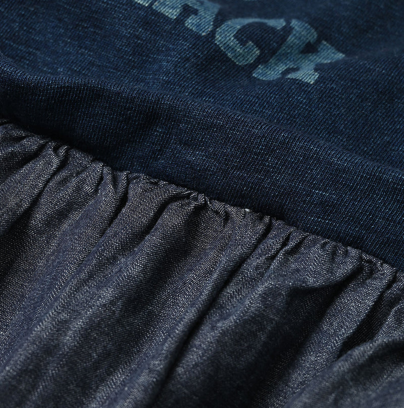 45R Indigo Cotton Fleece Denim Dress