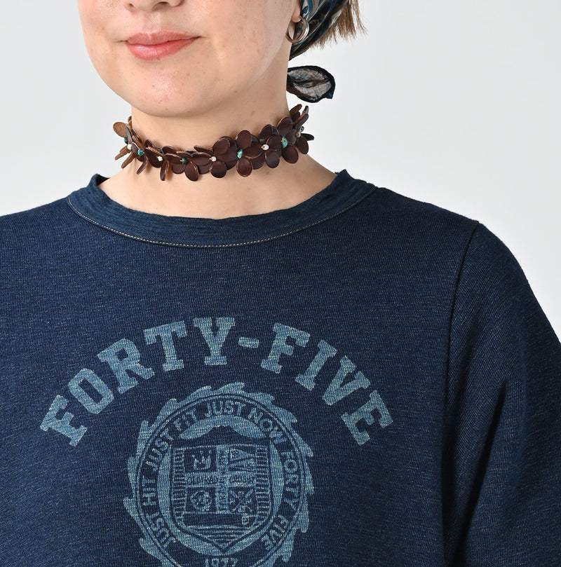 45R Indigo Cotton Fleece Denim Dress