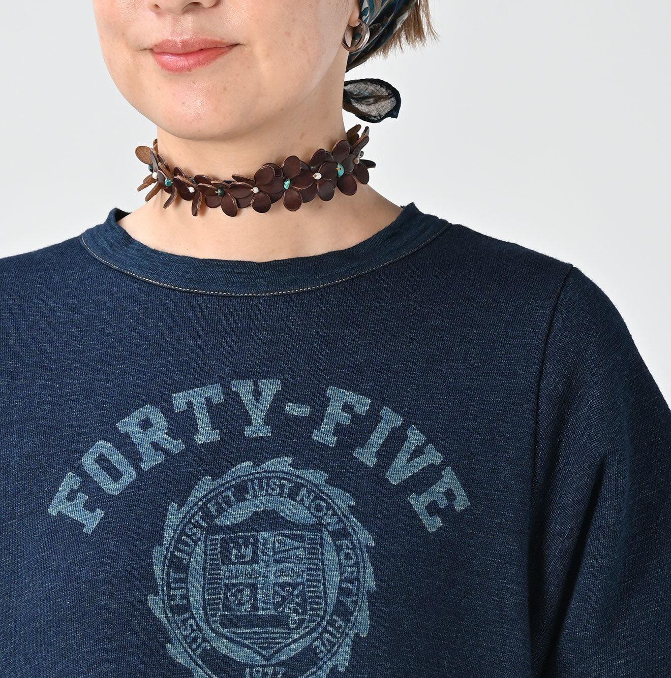 45R Indigo Cotton Fleece Denim Dress