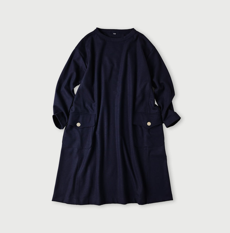 45R Herringbone Jersey Flannel Dress