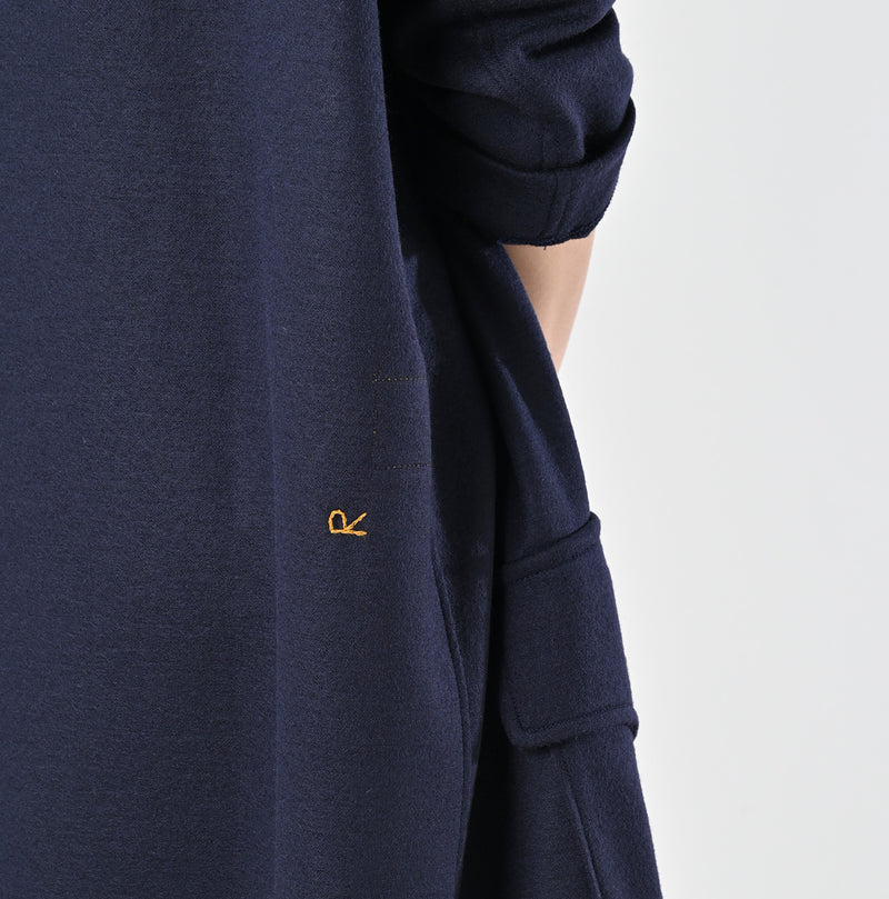 45R Herringbone Jersey Flannel Dress