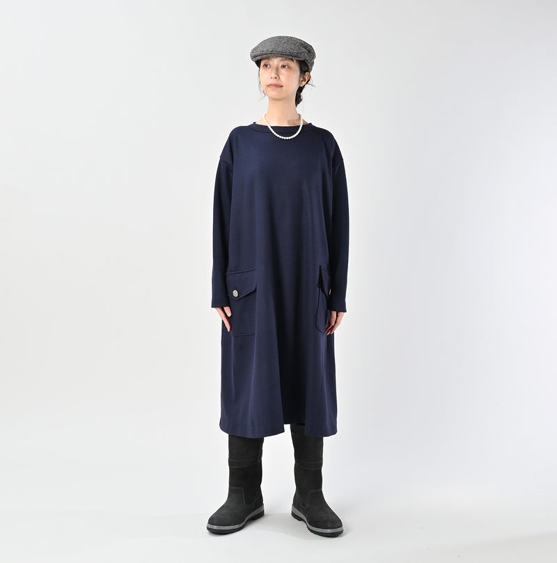 45R Herringbone Jersey Flannel Dress