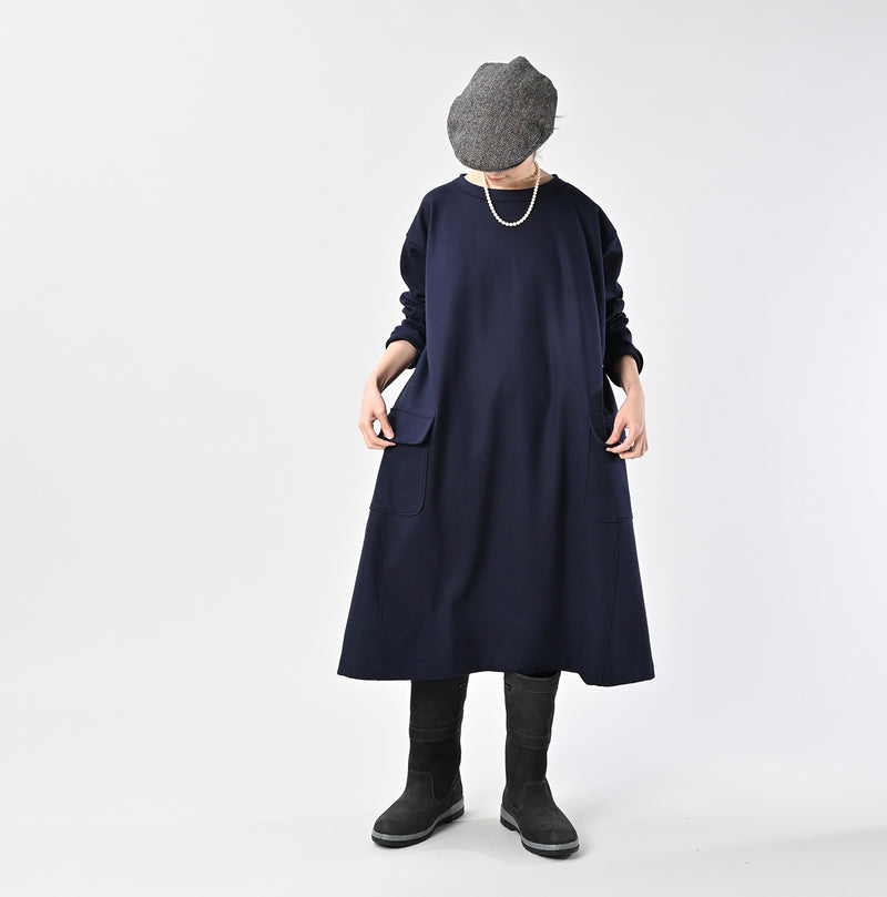 45R Herringbone Jersey Flannel Dress