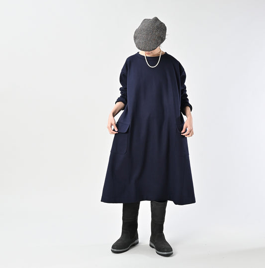 45R Herringbone Jersey Flannel Dress
