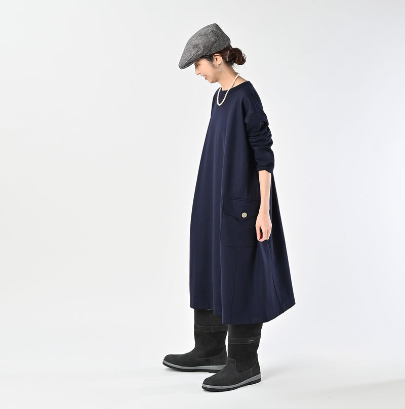 45R Herringbone Jersey Flannel Dress