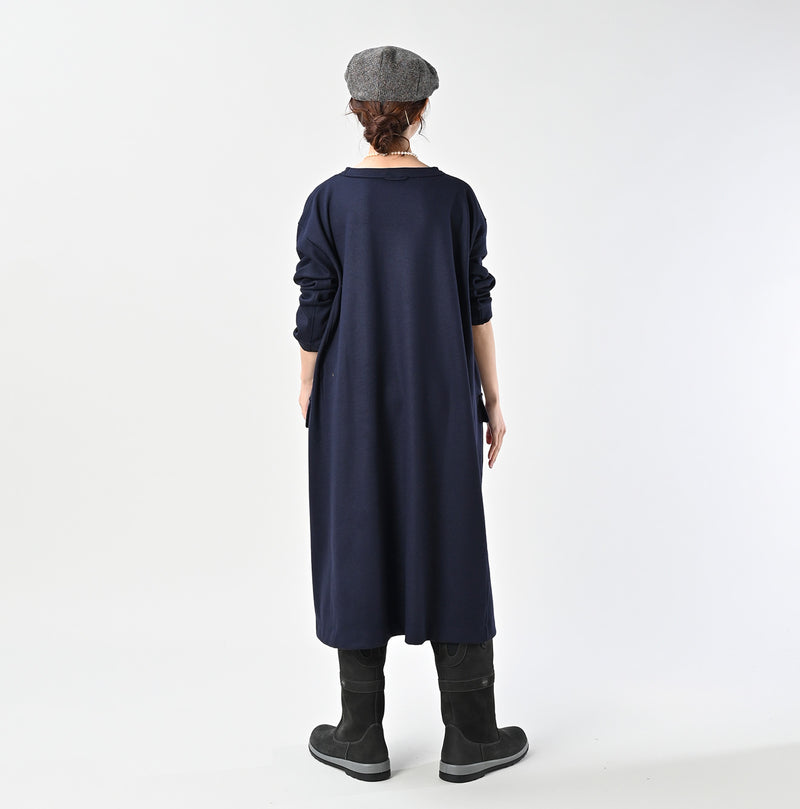 45R Herringbone Jersey Flannel Dress