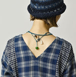 45R Ai Indigo Flannel Mix Patchwork Dress