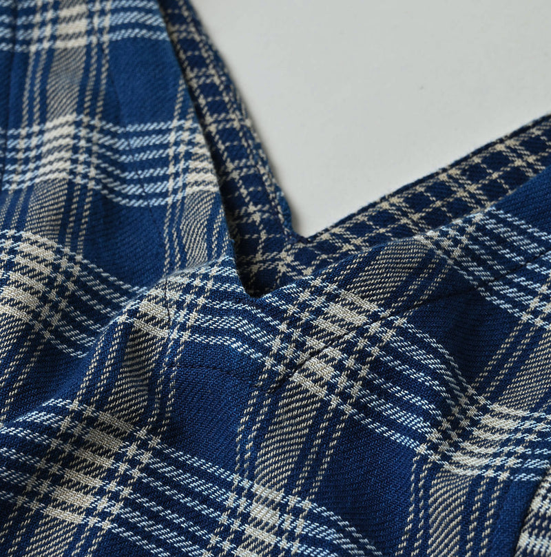 45R Ai Indigo Flannel Mix Patchwork Dress - Image 14
