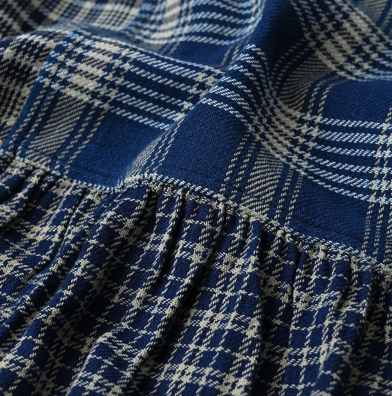 45R Ai Indigo Flannel Mix Patchwork Dress - Image 15